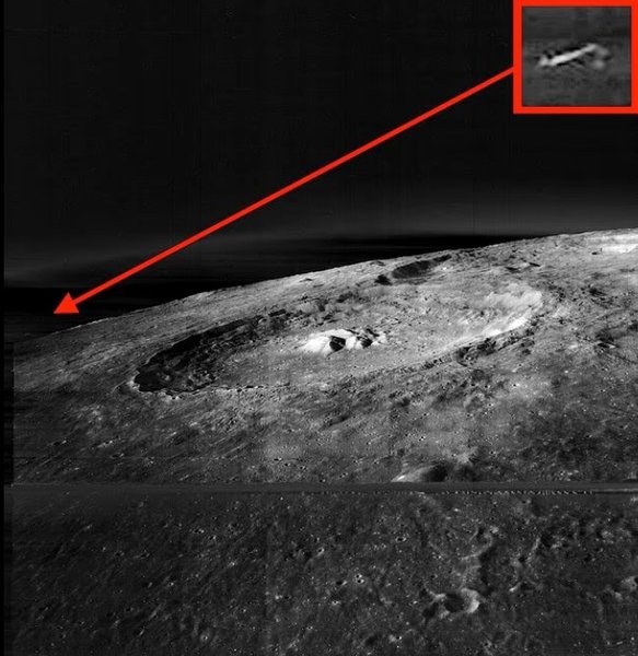 НЛО Місяць Довжина 5,5 кілометрів: на знімку NASA з Місяця помітили можливий корабель інопланетян